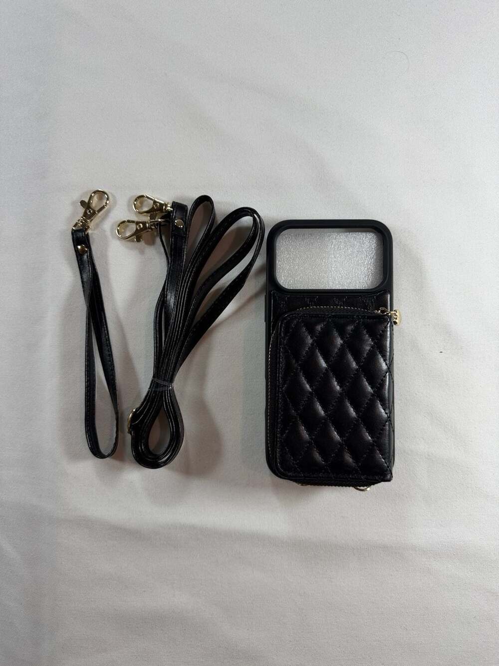 Keallce iPhone 17 Pro Max Wallet Case Black Crossbody Strap Card Holder New